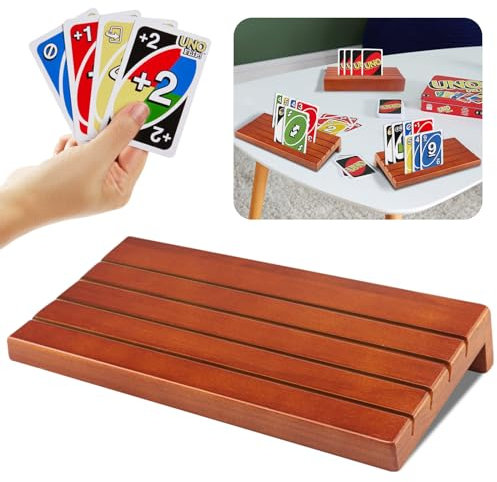 Roselee Porte-cartes pour enfants - Support de cartes à jouer - Appels libres - En bois - Pour personnes âgées