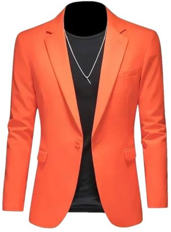 Chaqueta de negocios para hombre, corte ajustado, para boda, novio, fiesta, traje, fucsia, M