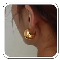 Atentuyi Chunky Hoop Ohrringe Gold - Teardrop Dangle Dupes, Super Chunky, Wide Dome Drop, Thick Hoop Schmuck Für Frauen Und Mädchen