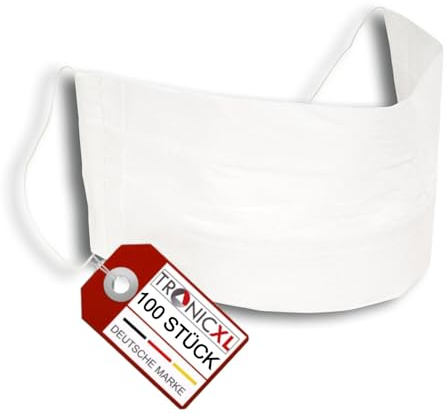 TronicXL 100 x Einweg Tissue Mundschutz Tissuematerial Atemmaske Gastro/Industrie/Gewerbe