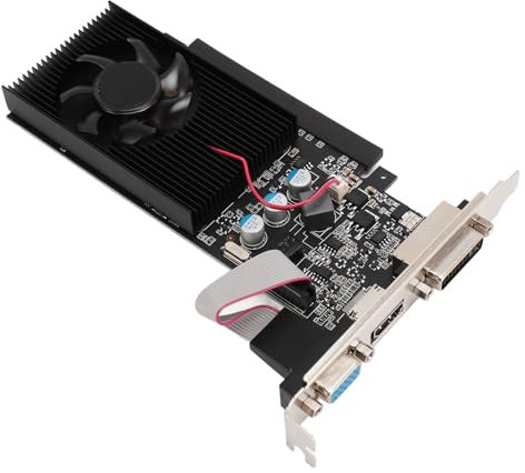 ASHATA Carte Graphique GT 705, Carte Graphique 2 Go GDDR3 64 Bits à Profil Bas avec Ventilateur, DirectX 12, Carte Graphique PCIE pour PC de Bureau de Jeu, Carte Vidéo AMD 2560 X 1600