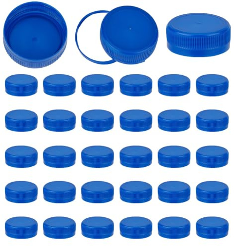 OLYCRAFT 50pcs Bouchons de Bouteille en Plastique Bouchons à Visser Bleus 37.5mm de Diamètre Intérieur Couvercles de Bouchon de Stockage de Bouteille Couvercles de Joint de Sécurité en Plastique