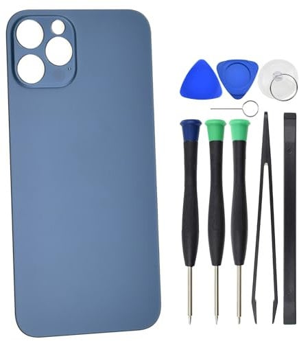 Sunrise glow Pacific Blue Back Glass Replacement for iPhone 12 Pro Max with pre-Cut Adhesive