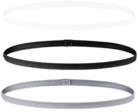 3 Stück Haarband Damen,Elastische Haarband,Sport Haarband,Nicht Rutschend,für Fitnessstudio,Hockey,FußBall,Tennis,Yoga,Laufen(Schwarz, weiß und grau)