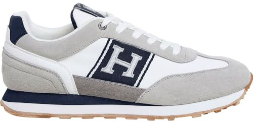 Hackett London Herren Hendfor Patch Sneak, Grau Hellgrau, 43 EU