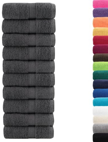 vidaXL Premium Gästetücher SOLUND 10 STK. Anthrazit 30x50 cm 600 g/m²