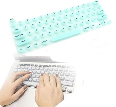 Keyboard Film for Nail Art,Keyboard Cover for Long Nails,Full-Size Keyboard Film,Silicone Raised Keyboard Protective Cover for Nail Art,Full-Size Nail Art Laptop Keyboard Cover for (Green)