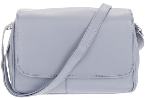 Handtasche Damen Leder mittel klein Lederhandtasche Schultertasche Frauen Damentasche Echtleder weich Alessandro Florenz 12975 Auswahl + Schlüsselmäppchen (Grau (light grey 9))