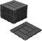 Lospitch WPC Terrassenfliesen, 22 Stück für 2m² WPC Fliesen 30x30 cm Balkon Bodenfliese, Terrassendielen Balkonfliesen Klickfliesen mit Klick-System, Terrassendielen Wasserfest, Anthrazit