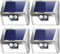 nipify Lampe Solaire Extérieur Détecteur de Mouvement, Lot de 4 Lumiere Solaire Exterieur Avec IP65 Étanche, 3 Modos Eclairage Exterieur Solaire, Lampe Solaire pour Jardin, Garage, Acier Inoxydable