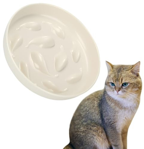 ACTOYS Gamelle Chat Anti Glouton, Gamelle pour Chien Anti Glouton, pour Chien Grande Taille, Moyen, Chiot (Dauphins Blancs)