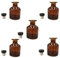 Amber Glass Reed Diffuser Bottles, 120ml, Set of 6, Black Stopper Cap
