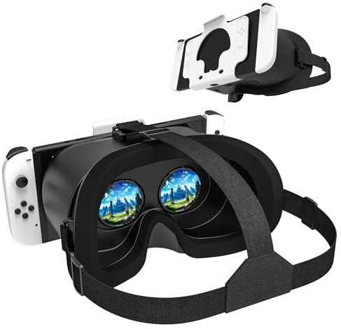 VR Headset for Nintendo Switch & OLED Model Upgraded, Virtual Reality VR Glasses with Adjustable HD Lenses Comfortable Head Strap, 3D Goggles for Nintendo Switch OLED VR Games Cool Stuff for Kids Boys