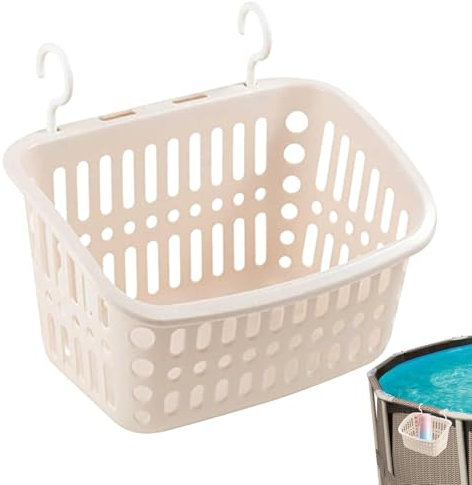 Generisch Cestino portaoggetti per piscina, 22,7 x 18 x 15 cm, in plastica riciclata, accessori per piscina, cestino e portabicchieri per la piscina