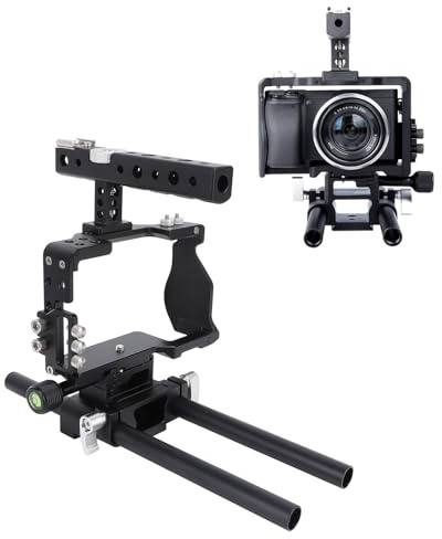 YUEHISY DSLR -Kamera -Käfig -Kit, Aluminium -Legierungskamera -Video -Stabilisator -Rig mit Mattem Kasten Folgen Sie den Fokus für A6300 Fotografie