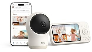 eufy Babyphone C10 mit 2K HD Kamera, Überwachungskamera Außen, Nachtsicht | 4,5Display, Schwenk‑Neige‑Funktion, 4× Zoom, Hybrid WLAN/Offline, 12 Std Akku, Bewegungs‑, Geräusch‑ & Temperatur‑Alarm