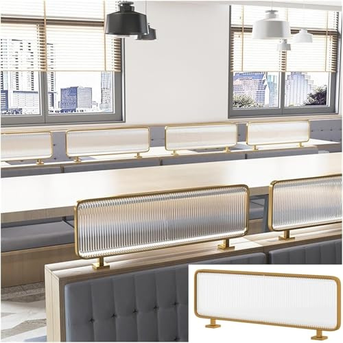 WLCNYL Goldene Schreibtisch-Trennwände aus Eisen – 30 x 50 cm für Essbereiche und Bürotheken – Stilvolle Raumtrennung für Restaurants und Arbeitsbereiche