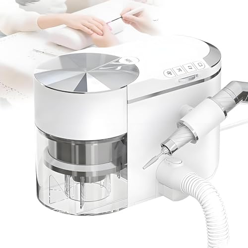 WDDEYYDS Ponceuse à Ongles Professionnelle 2-en-1 avec Aspirateur Intégré | 210 W, 35 000 tr/min, aspiration jusqu’à 20 kPa, deux moteurs sans balais, moins de 60 dB et 5 fraises incluses.