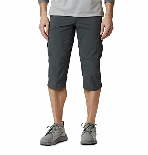 Columbia Silver Ridge 2 Pantalones Capri, Hombre, Gris (Grill 028), W32/L19