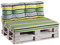 Gutekissen® Palettenkissen Palettenauflagen PPF (Sitzkissen 120x80 glatt, Grün-Grau-Gelb 6)