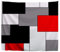 A.Monamour Wanddekor Wandteppiche Rechteck Schwarz Weiß Rot Grau Bunt Gitter Raster Farbe Blöcke Geometrischen Hintergrund Stoff Wand Gobelin Wandbehänge Tischdecke Bettwäsche 180X230Cm / 71 X90
