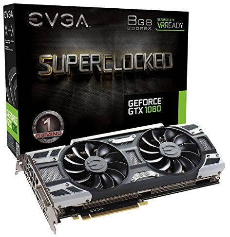 EVGA GeForce GTX 1080 SC GAMING ACX 3.0, 8GB GDDR5X, LED, DX12 OSD Support (PXOC) Graphics Card 08G-P4-6183-KR (Renewed)