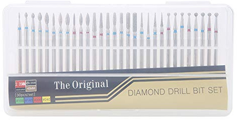 30 Pcs/Set Nail Drill Bits, Electric Rotary Diamond Nail File Drill Bits For Manicure Pedicure, Diy Nail Art and Cuticle Clean Grinding Polishing Peeling Drill Carving Radian Tools