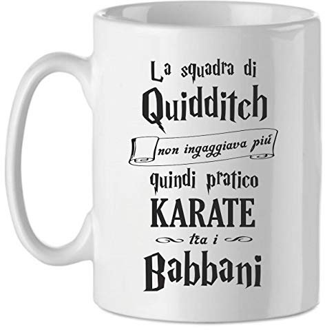 Puzzletee Tazza Harry - Tazza Karate - Gioco tra i Babbani - Serpeverde - Corvonero - Gadget Idee Regalo
