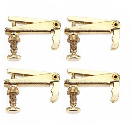 Violinsaitensteller, 4 Stück Durable Alloy Feinstimmer Saitensteller Ersatzteile für 3/4 4/4 Violine (Gold)