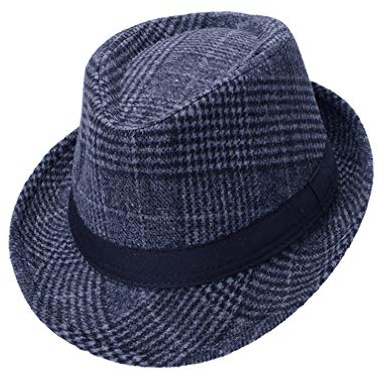 Gitter Filz Fedora Hut Vintage Style Casual Jazz Cap für Männer