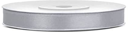 Libetui 25 Meter Satinband Silber 6mm Band Silber Schleifenband Dekoband silbernes Geschenkband Hochzeit silberne Schleife
