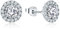 JO WISDOM Ohrstecker Silber 925 Damen Runde Ohrringe Stecker mit 3A Zirkonia Kristall April Geburtsstein,Schmuck für Frauen