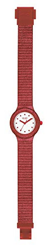 HIP HOP Orologio DONNA SPARKLING MANIA quadrante MONO-COLORE BIANCO movimento QUARZO e CINTURINO SILICONE ROSSO HWU1023