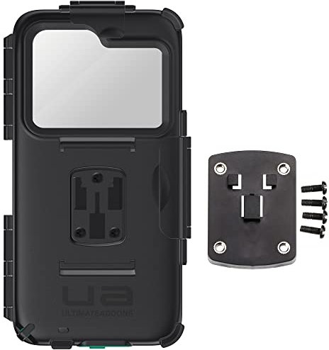 Ultimateaddons Funda Universal para Smartphone Slim Tough XXL (168 x 78 mm) Impermeable con amplificadores de 4 Agujeros Conector Placa