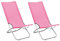 vidaXL 2X Strandstuhl Klappbar Klappstuhl Campingstuhl Faltstuhl Gartenstuhl Strandliege Liegestuhl Strandstühle Outdoor Rosa Stoff