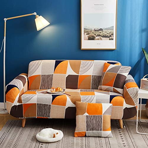 SDINAZ Sofaüberwürfe Sofabezug 3 sitzer Einstellbar Elastische Stretch Couchbezug Sofahusse Drucken Sofa Abdeckung Schonbezüge