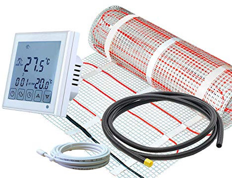 Komplett-Set elektrische Fußbodenheizung SunPro 160 W/m² mit digitalem Thermostat RT-60 Wlan (20 m² - 0,5 x 40 m)