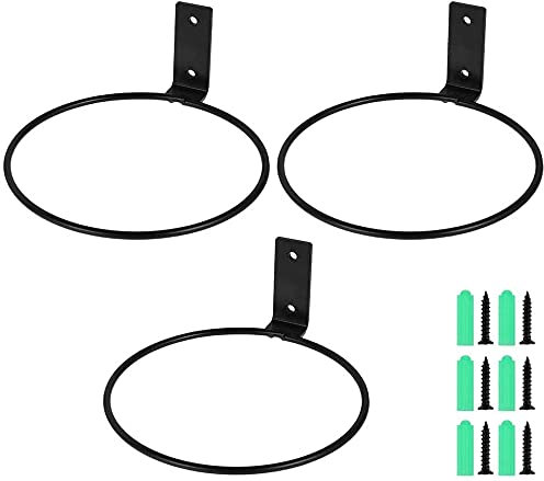 ASSR Zusammenklappbarer Blumentopfhalter aus Metall, 16 cm, Wandhalterung, Pflanzgefäß-Aufhänger, Hakenring, zusammenklappbare Wandhalterung, faltbarer Topflappen, 3 Stück