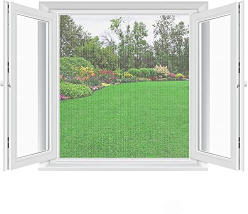 MYCARBON Zanzariera Finestra 170x180cm 2 Pezzi Rete Adesiva Regolabile Tagliabile Bianca