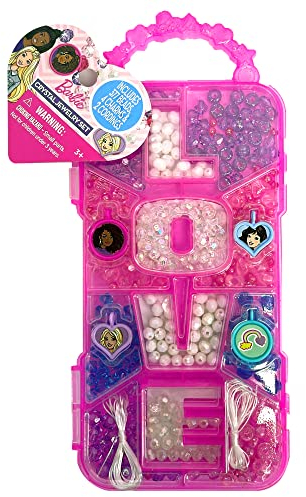 Barbie Crystal Jewelry Set - Sparkling Creations for Kids', Jewelry Making Kit, Bracelets, Necklaces, and More, Ages 3 and Up
