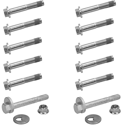2x Exzenterschraube Nocken Sicherungsmutter 2x Bundschraube 8x Bundschraube für Querlenker Hinterachse links rechts