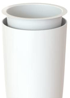 Artevasi Santorini Topf, Runder Blumentopf mit Insert, Innen oder Außen, 65cm hoch, Weiß