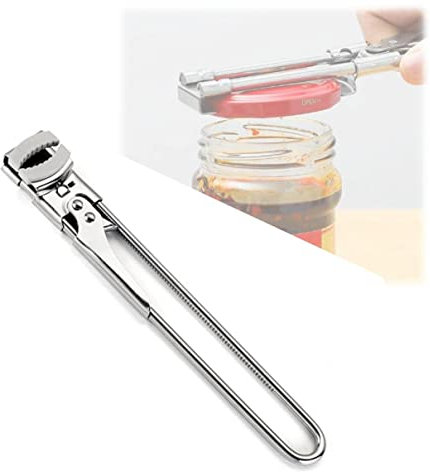 Verstellbarer multifunktionaler Edelstahl-Dosenöffner, verstellbarer Edelstahl-Dosenöffner, fullofcarts Glasöffner für schwache Hände, für Deckel jeder Größe (1 Stück, 22,9 cm)