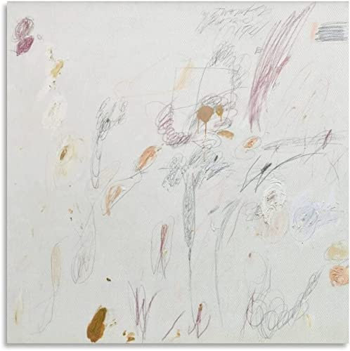 XCPORA Berühmte Cy Twombly Poster《Ohne Titel》Abstrakte Wandkunst Cy Twombly druckt Cy Twombly Leinwandmalerei für Homw Wanddekoration Bild 50x50cmx1 ohne Rahmen