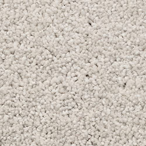 Auslegware Teppichboden weiß in 500cm und 400cm Breite mit Kräuselvelours Oberfläche sehr weich ideal für Schlafzimmer und Kinderzimmer 12 mm dick (5 m x 5 m)