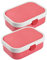 Mepal Brotdose Campus mit Bento-Einsatz & Gabel 700 ml, Farbige Lunchboxen aus Kunststoff mit Clip-Verschluss, 2er Set, ABS, 17.8 x 13.2 x 6.1 cm, pink & pink