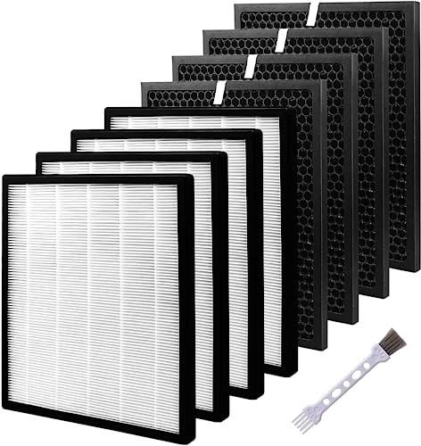 Tablenco LEVOIT LV-PUR131 - Filtro de repuesto para purificador de aire, 4 filtros y 4 filtros de carbón activado verdadero, precompatible con filtración de 3 etapas LV-PUR131S y LV-PUR131- RF