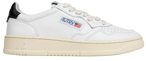 Autry Sneakers basse Medalist Uomo, Bianco/nero, 42 EU