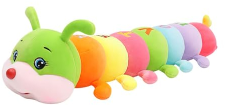 Herfair Kuscheltier Raupe Plüschtier Regenbogen Raupe Plüsch Spielzeug zum Kuscheln & Spielen Kinder Stofftier Plüschpuppen Wurfkissen (70 cm/27.5 in)