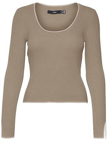 VERO MODA Damen Vmjoan Ls U-Neck Short Pullover Boo Strickpullover